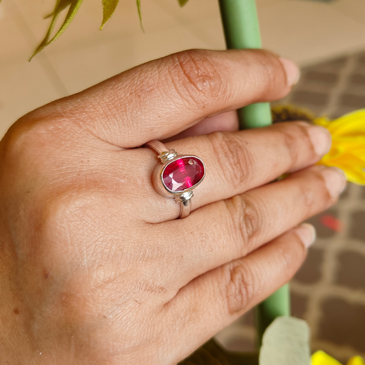 Ruby silver ring (manik)