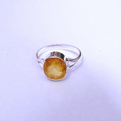yellow sapphire silver ring