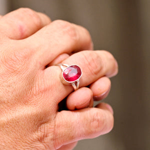 Ruby silver ring (manik)