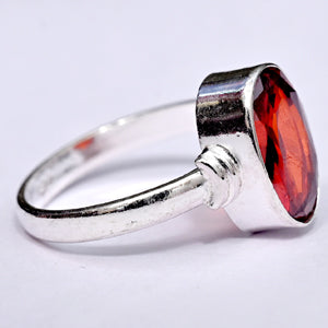 gomed silver ring