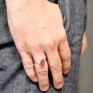 Hessonite silver ring (gomed)