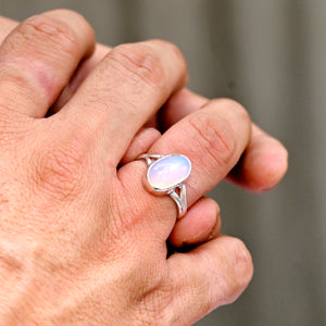 Opal silver ring