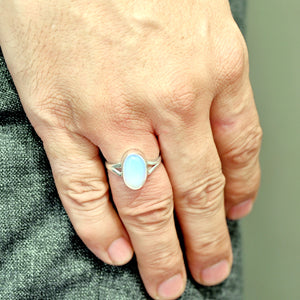 Opal silver ring