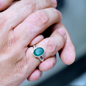 Emerald silver ring (Panna)