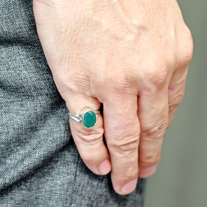 Emerald silver ring (Panna)