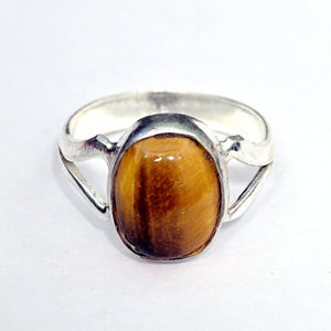 Tiger eye silver ring