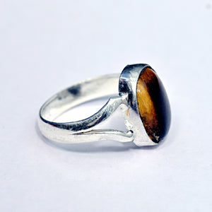 Tiger eye silver ring