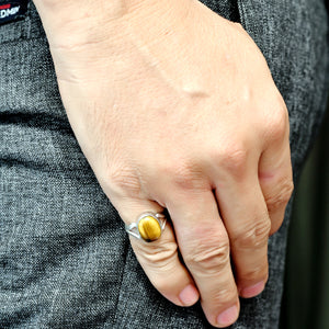 Tiger eye silver ring