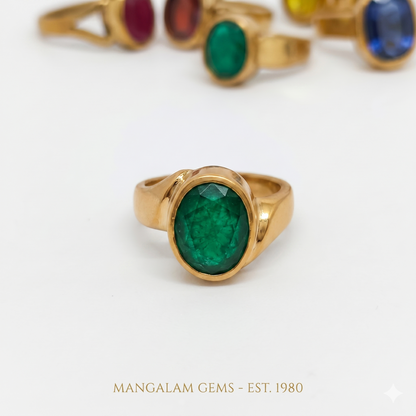 Panna panchdhatu ring