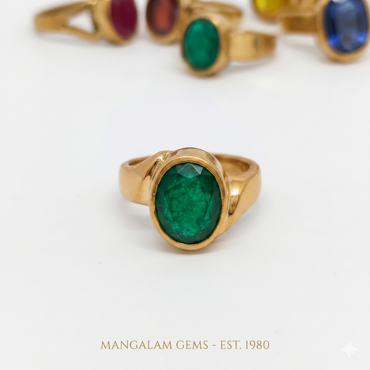 Panna panchdhatu ring