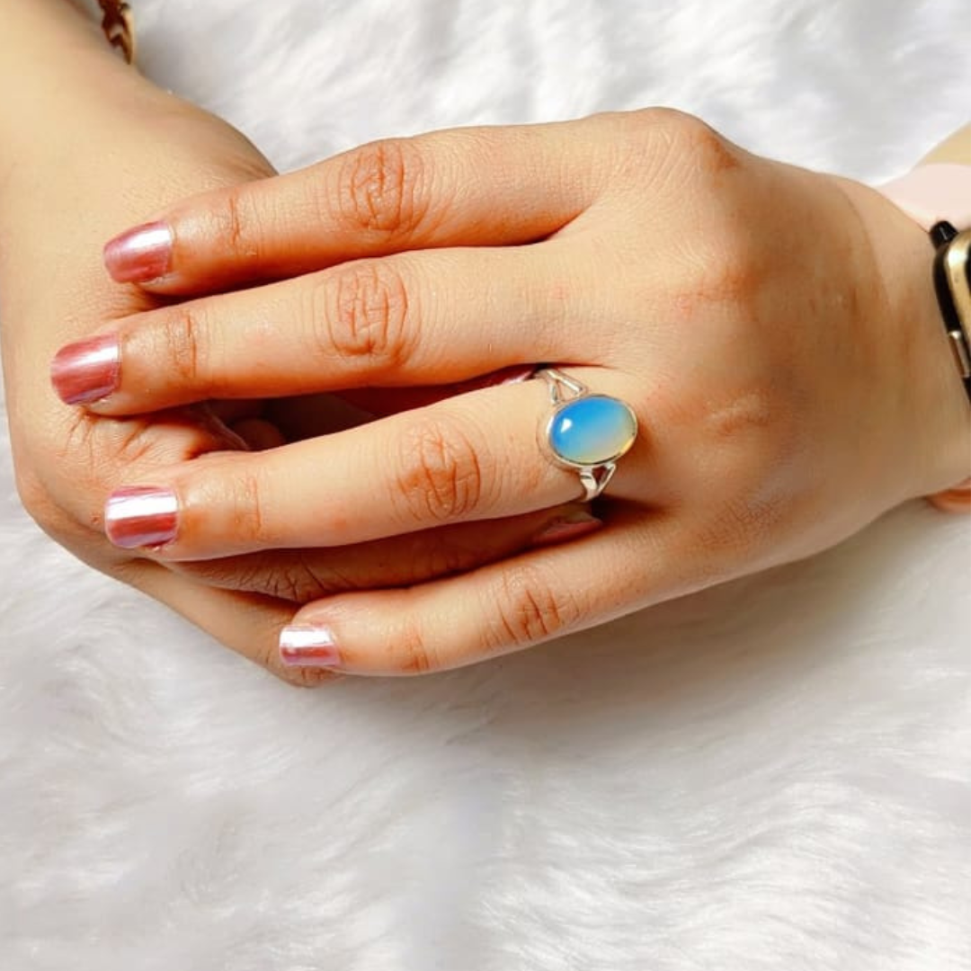 Opal silver ring