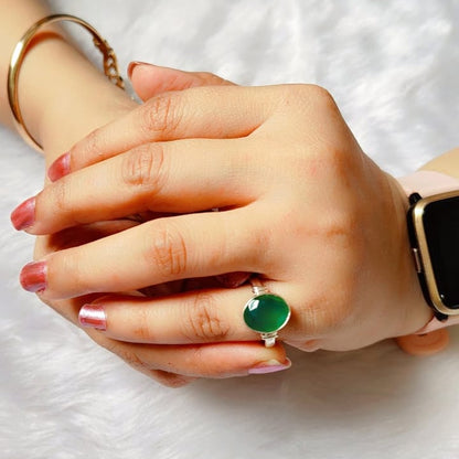 Emerald silver ring (Panna)